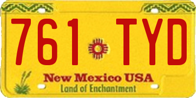 NM license plate 761TYD