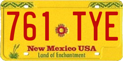 NM license plate 761TYE