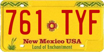 NM license plate 761TYF