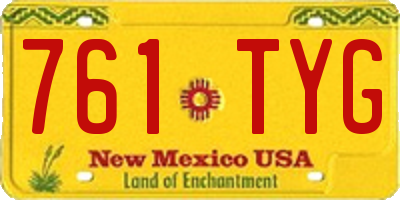 NM license plate 761TYG