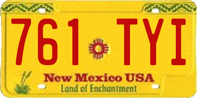 NM license plate 761TYI