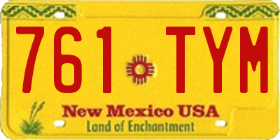 NM license plate 761TYM