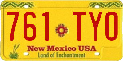 NM license plate 761TYO
