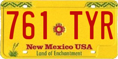NM license plate 761TYR