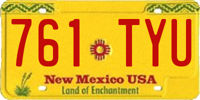 NM license plate 761TYU
