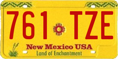 NM license plate 761TZE