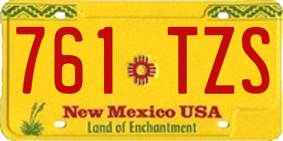 NM license plate 761TZS