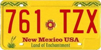 NM license plate 761TZX