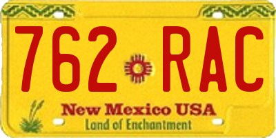 NM license plate 762RAC