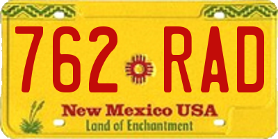 NM license plate 762RAD