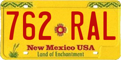 NM license plate 762RAL