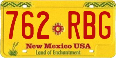 NM license plate 762RBG