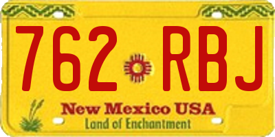 NM license plate 762RBJ