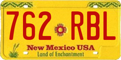 NM license plate 762RBL
