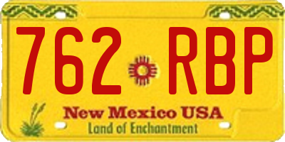 NM license plate 762RBP