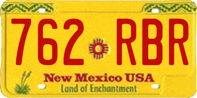 NM license plate 762RBR