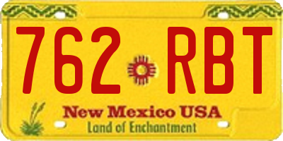 NM license plate 762RBT