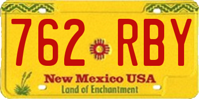 NM license plate 762RBY