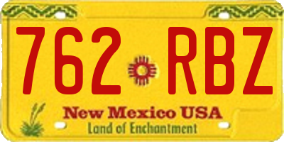 NM license plate 762RBZ