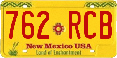 NM license plate 762RCB