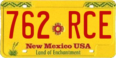 NM license plate 762RCE
