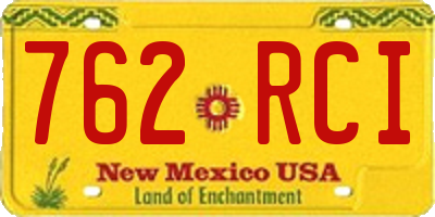NM license plate 762RCI