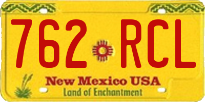 NM license plate 762RCL