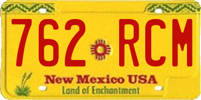 NM license plate 762RCM
