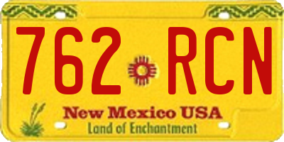 NM license plate 762RCN