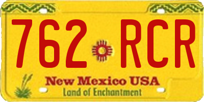 NM license plate 762RCR