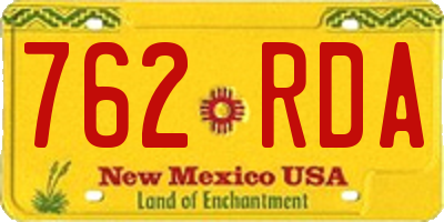 NM license plate 762RDA