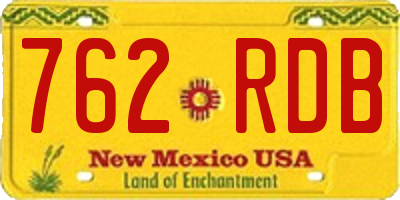 NM license plate 762RDB