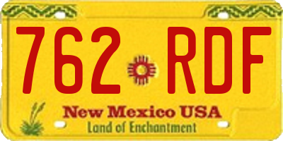 NM license plate 762RDF