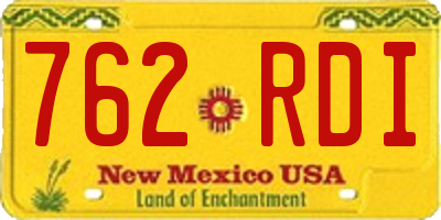 NM license plate 762RDI