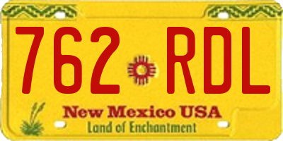 NM license plate 762RDL