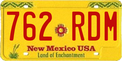 NM license plate 762RDM