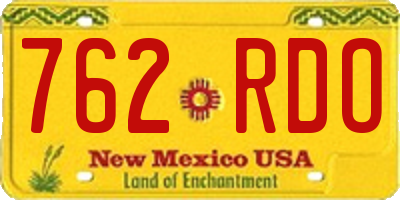 NM license plate 762RDO