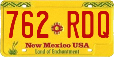 NM license plate 762RDQ