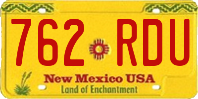 NM license plate 762RDU
