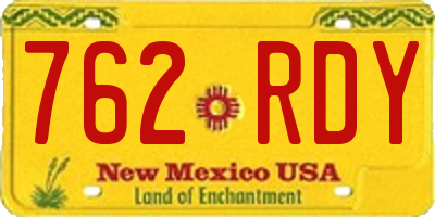 NM license plate 762RDY