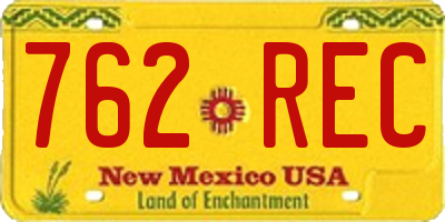 NM license plate 762REC
