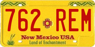 NM license plate 762REM