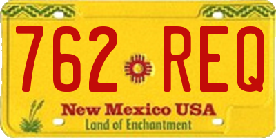NM license plate 762REQ