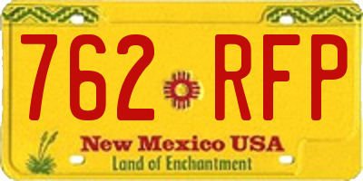 NM license plate 762RFP