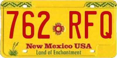 NM license plate 762RFQ