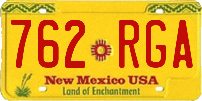 NM license plate 762RGA