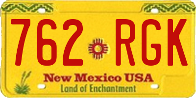 NM license plate 762RGK