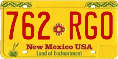 NM license plate 762RGO