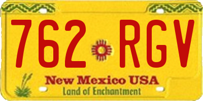 NM license plate 762RGV