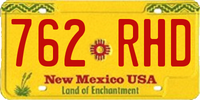 NM license plate 762RHD